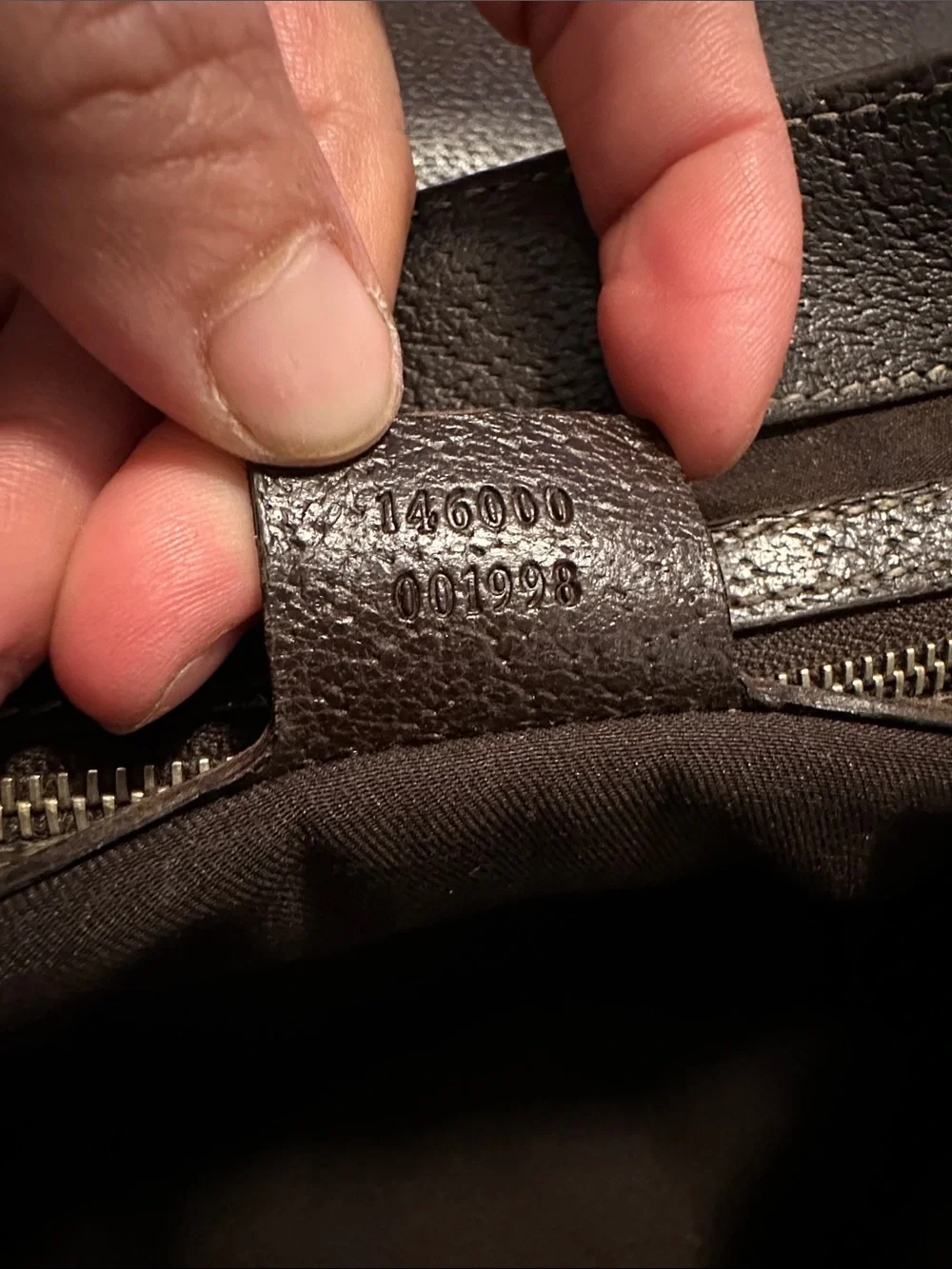 Gucci Brown Monogram Canvas Shoulder Bag with Burgundy Stripe